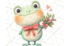 Whimsical Frog Christmas Clipart PNG, Holiday Frog Product Image 3