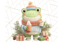 Whimsical Frog Christmas Clipart PNG, Holiday Frog Product Image 2