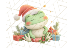 Whimsical Frog Christmas Clipart PNG, Holiday Frog Product Image 3
