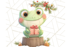 Whimsical Frog Christmas Clipart PNG, Holiday Frog Product Image 4