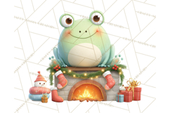 Whimsical Frog Christmas Clipart PNG, Holiday Frog Product Image 2