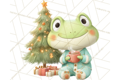 Whimsical Frog Christmas Clipart PNG, Holiday Frog Product Image 3