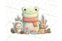 Whimsical Frog Christmas Clipart PNG, Holiday Frog Product Image 4