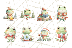 Whimsical Frog Christmas Clipart PNG, Holiday Frog Product Image 4