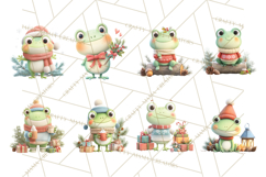 Whimsical Frog Christmas Clipart PNG, Holiday Frog Product Image 8