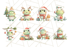 Whimsical Frog Christmas Clipart PNG, Holiday Frog Product Image 3