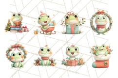 Whimsical Frog Christmas Clipart PNG, Holiday Frog Product Image 5