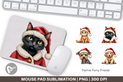 Festive Furry Friends Mouse Pad Product Image 1