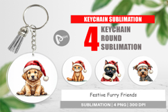 Festive Furry Friends Keychain Product Image 1