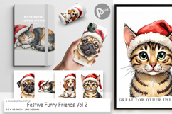 Festive Furry Friends Digital Paper Product Image 1