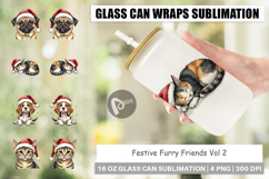 Festive Furry Friends Glass Can Product Image 1