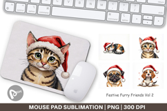 Festive Furry Friends Mouse Pad Product Image 1