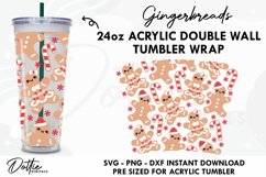 Gingerbreads Full Wrap SVG 24oz Starbucks Acrylic Tumbler Product Image 1