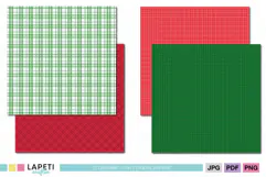 Christmas tartan papers with gingham checks, crossed lines and traditional plaid patterns.
