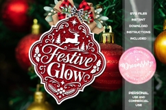 Festive Glow Reindeer Ornament SVG Product Image 1