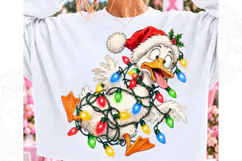 Festive Goose Christmas Lights Sublimation Product Image 1