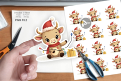 Festive Highland Calf Sticker Product Image 1