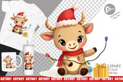 Festive Highland Calf Clipart Product Image 1