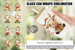 Glass Can Festive Highland Calf Product Image 1
