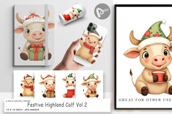 Digital Paper Festive Highland Calf Product Image 1