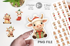 Festive Highland Calf Sticker Product Image 1