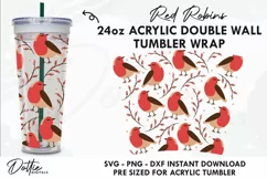 Red Robins No Gap Starbucks 24oz Acrylic Tumbler Cup Wrap Product Image 1