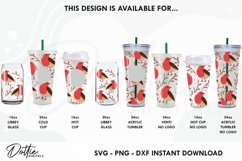 Robin Red Breast Starbucks 24oz Acrylic Tumbler Cup Wrap Product Image 3