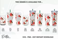 Red Robins Birds No Gap Starbucks Wrap SVG | 24oz Cold Cup Product Image 3