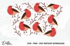 Red Robins Birds No Gap Starbucks Wrap SVG | 24oz Cold Cup Product Image 2