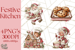 Festive Kitchen Clip Art, Christmas Cookie Illustrations Png Product Image 1