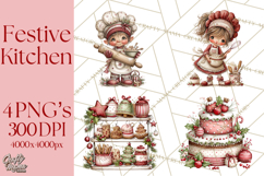 Festive Kitchen Clip Art, Christmas Cookie Illustrations Png Product Image 1