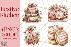 Festive Kitchen Clip Art, Christmas Cookie Illustrations Png Product Image 1