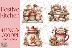 Festive Kitchen Clip Art, Christmas Cookie Illustrations Png Product Image 1