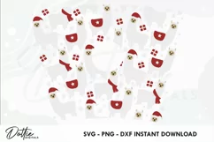 Festive Llamas Starbucks 24oz Acrylic Tumbler Cup SVG File Product Image 2