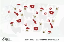 Festive Llamas No Gap Starbucks Hot Cup Wrap SVG Vector 16oz Product Image 2