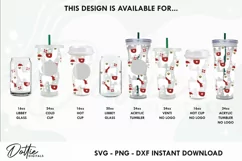 Festive Llamas No Gap Starbucks Hot Cup Wrap SVG Vector 16oz Product Image 3