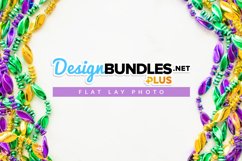 Festive Mardi Gras Beads Border | Flat Lay Photo Product Image 1