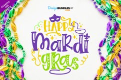 Festive Mardi Gras Beads Border | Flat Lay Photo Product Image 2