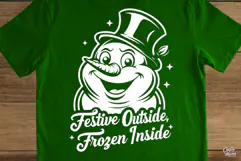 Festive Outside Frozen Snowman Christmas SVG PNG Product Image 2