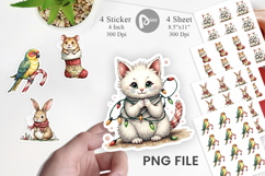 Festive Patchwork Pets Sticker Product Image 1