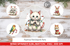 Festive Patchwork Pets Wind Spinner Product Image 1