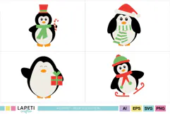 Cute winter clipart with playful Christmas character designs