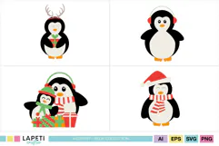 Cute winter clipart collection with playful seasonal characters