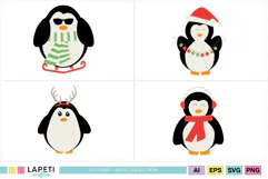Cute winter clipart collection in classic holiday colors