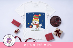 Festive Polar bear holding Christmas ball kawaii animal Product Image 2