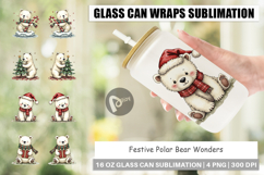 Festive Polar Wonders Glass Can Product Image 1