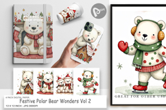 Festive Polar Wonders Digital Paper Product Image 1