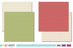 Minimal Christmas backgrounds with traditional motifs in warm holiday tones for crafts, cards, and scrapbooking.