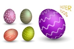 Festive set of Easter eggs. Vector, PNG Product Image 1