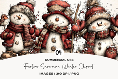 Festive Snowman Winter Clipart Product Image 1